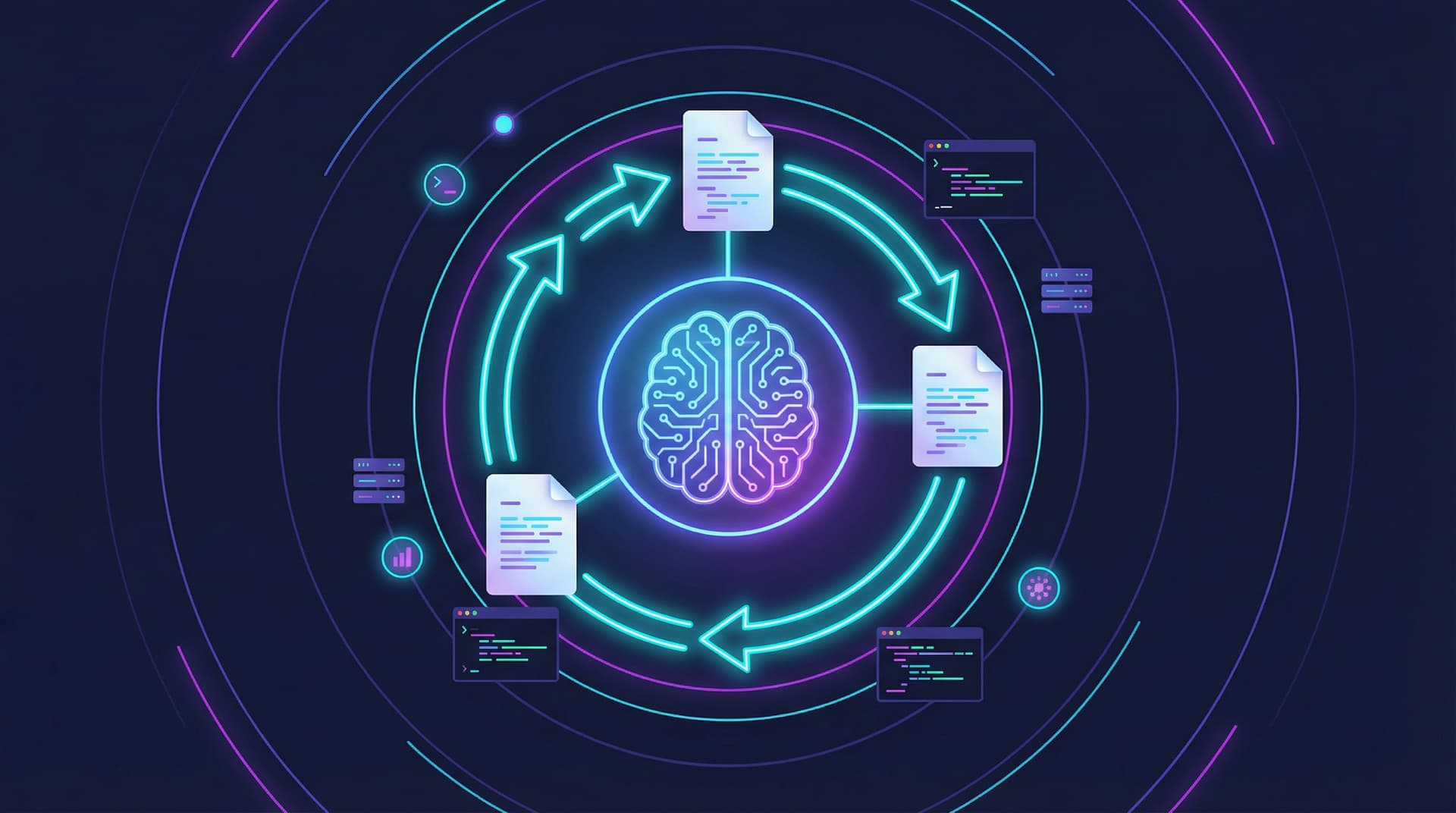 Circular self-learning loop reference illustration